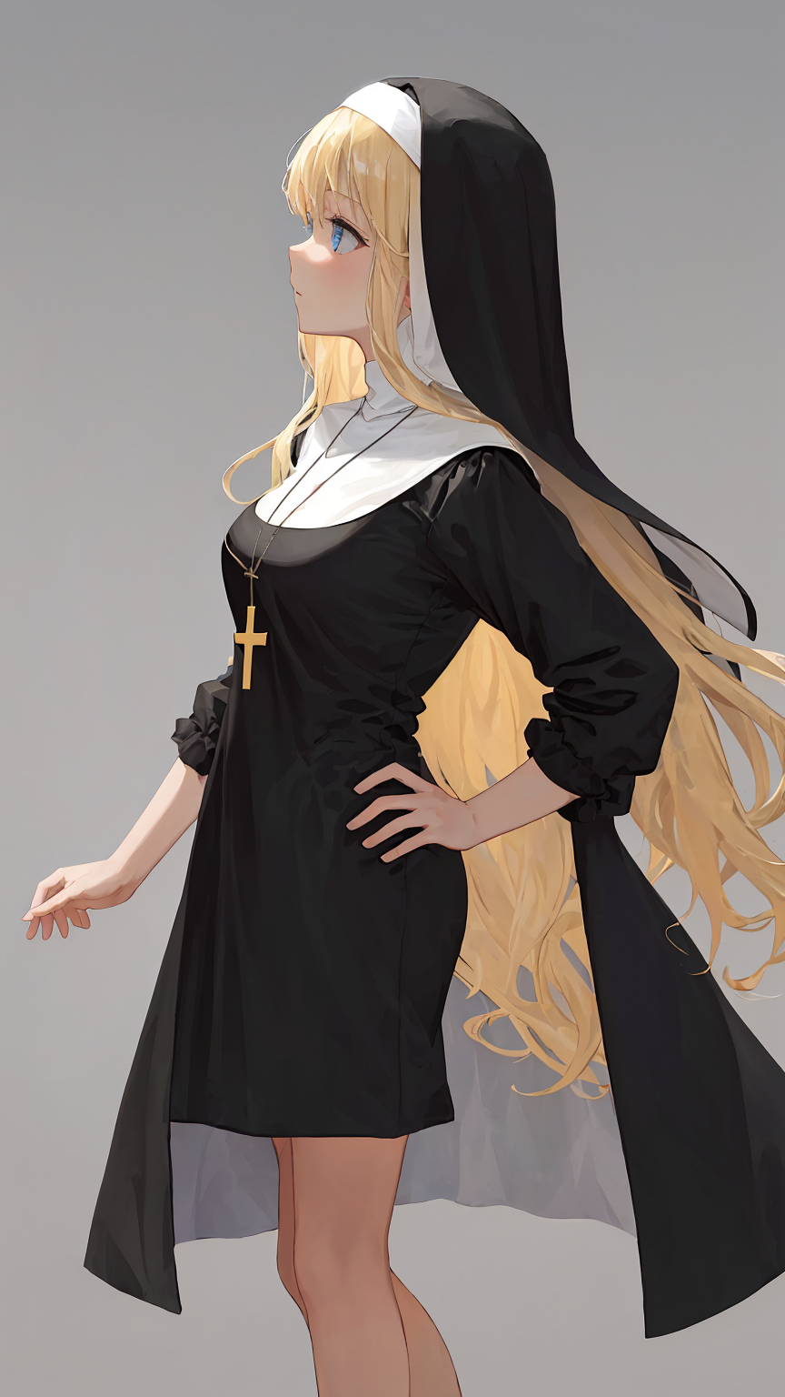 05091-741053176-1girl, solo, blonde hair,long hair,  blue eyes, ((one side up)),black clothes,nun,pectoral cleavage, medium breasts, standing,fu.png